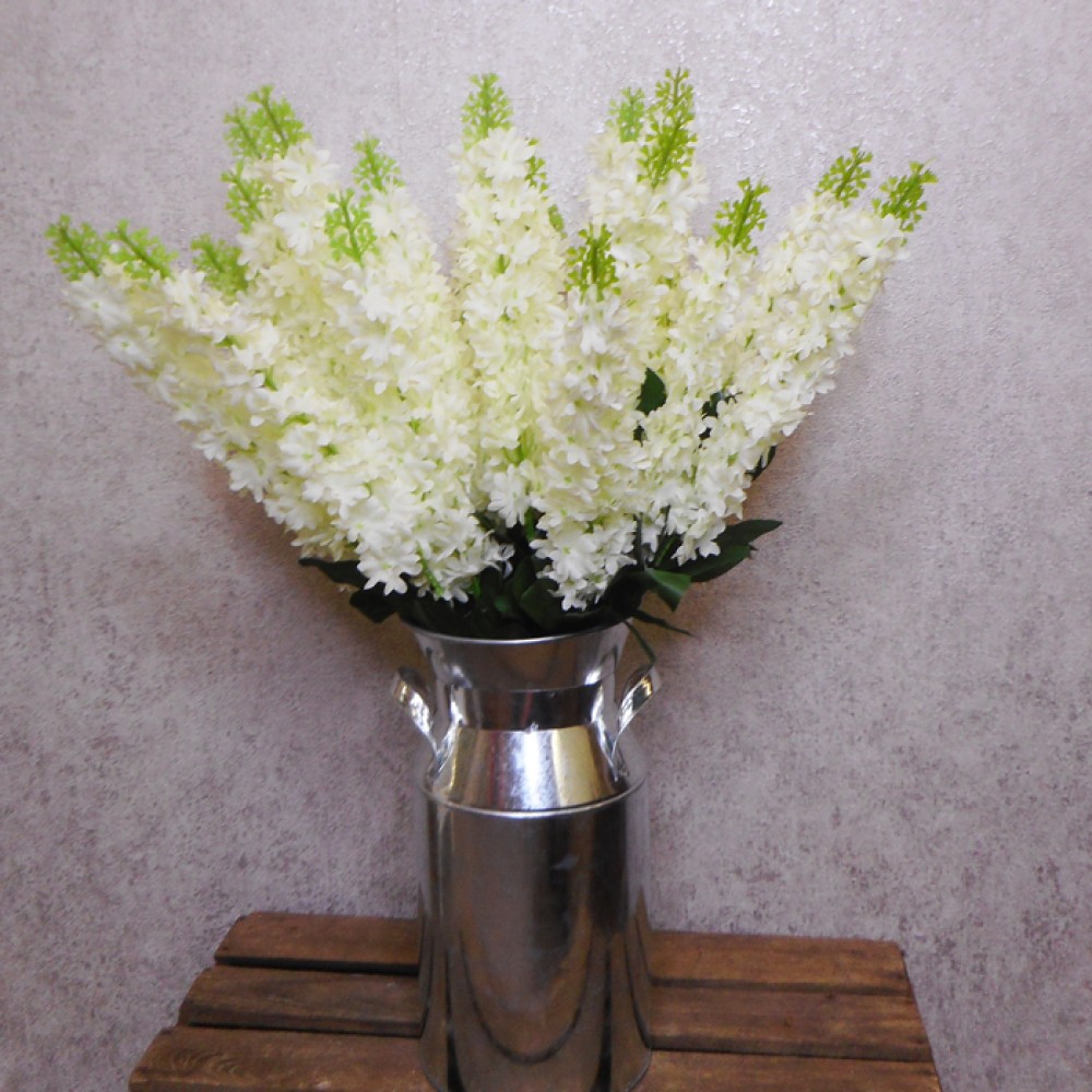 Artificial Delphiniums Plant Cream 64cm Artificial Flowers